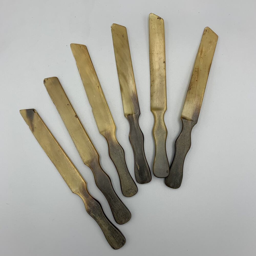 VINTAGE Butter Knives, Crafted From Horn, Set Of 6 RARE, Handcrafted Americana